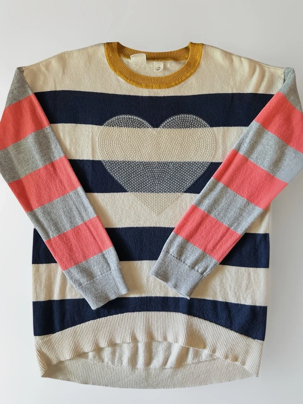 GAP Kids Girls Striped Heart Sweater L 10